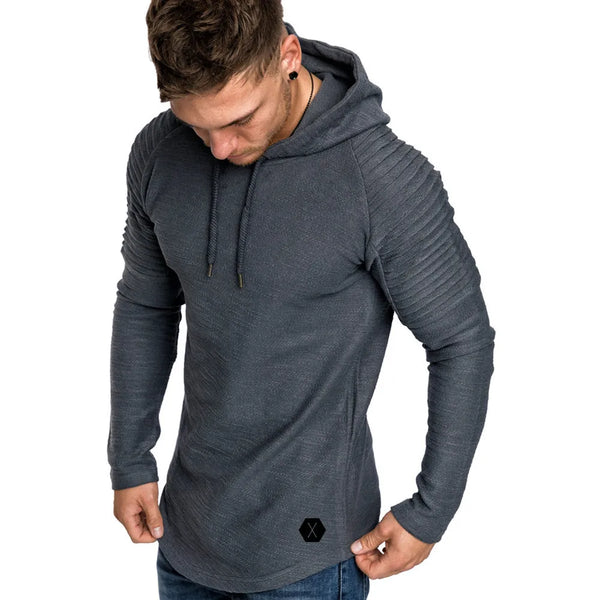 Men's sports t-shirt with hood for training