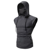Men's sports t-shirt with hood for training