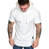 Men's sports t-shirt with hood for training