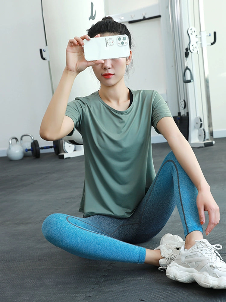Women's sports T-shirt, yoga, training, short sleeves