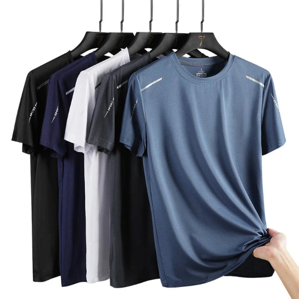 Men's breathable athletic T-shirt – lightweight short-sleeved gym top for running, fitness, and sports.