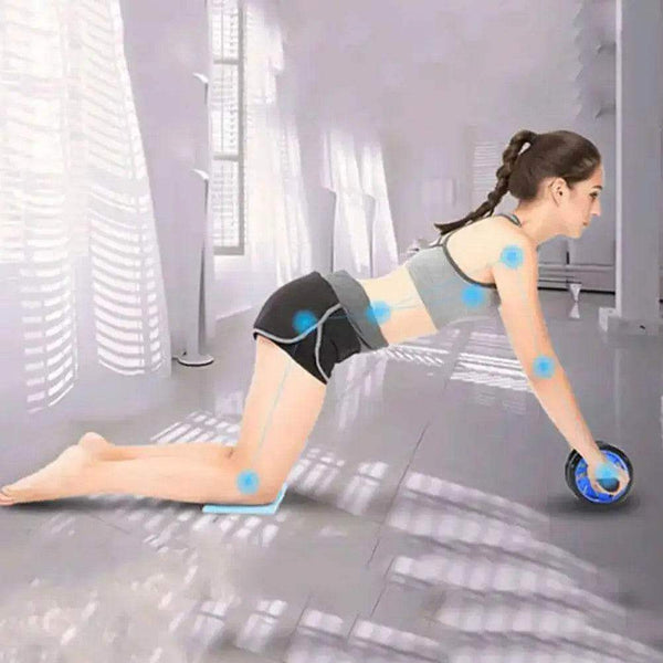 Ab Roller Wheel – Silent Core Trainer with Knee Pad - Yoga Essentials Here