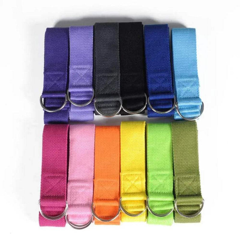 Durable Cotton Yoga Strap with D-Ring Buckle for Stretching - Yoga Essentials Here