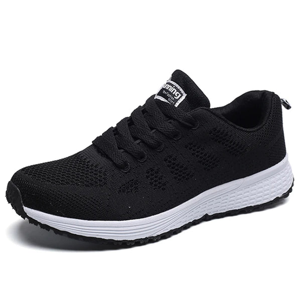 Black women's athletic sneakers for gym, running, and casual wear – breathable and lightweight
