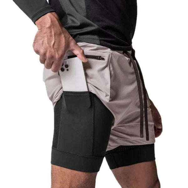 Men's 2-in-1 Gym Shorts, Double-Layer, Quick-Dry - Yoga Essentials Here