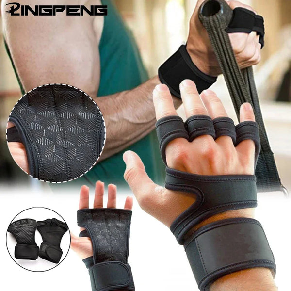 Heavy Duty Crossfit and Gym Gloves with Integrated Wristbands