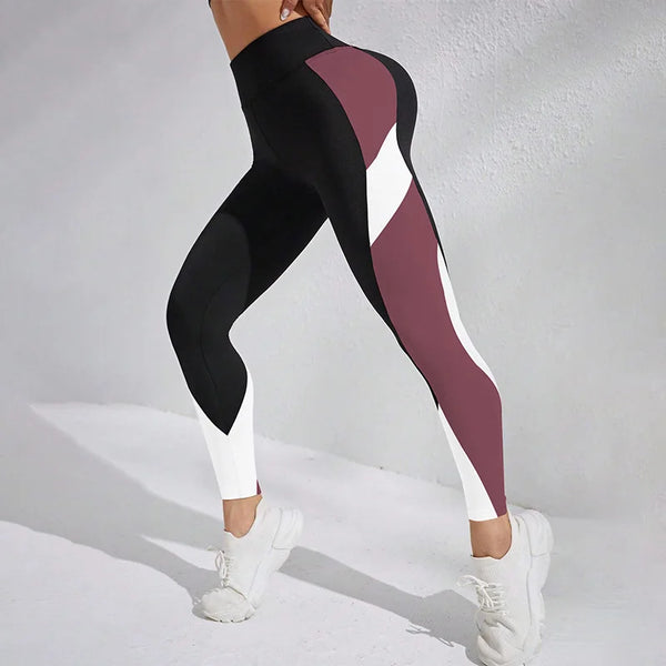 Women's High Waist Color Block Yoga Leggings