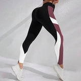 Women's High Waist Color Block Yoga Leggings