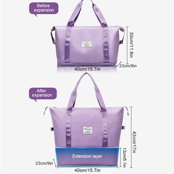 Women's expandable, waterproof yoga and pilates bag