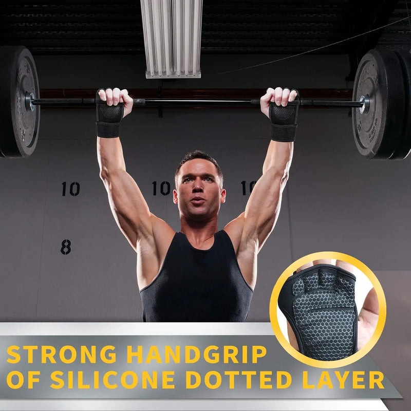 Heavy Duty Crossfit and Gym Gloves with Integrated Wristbands