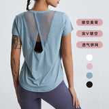 Loose yoga clothes, short-sleeved sports t-shirts