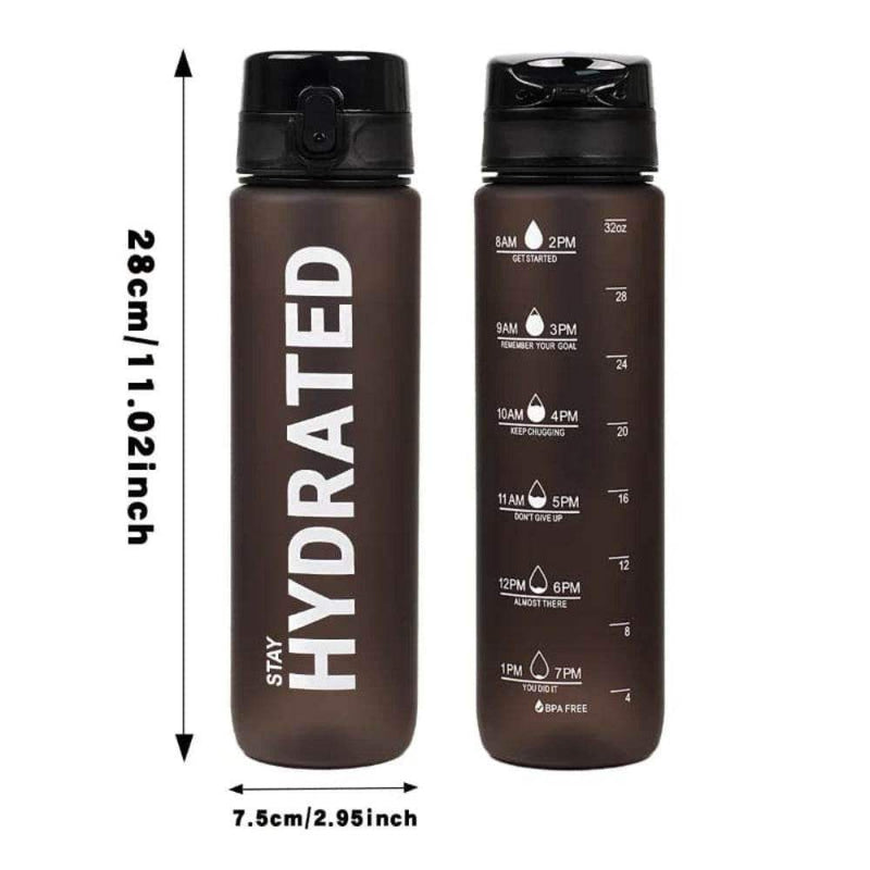 Motivational Sports Water Bottle – Gym, Fitness, Running - Yoga Essentials Here