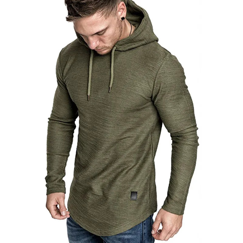 Men's sports t-shirt with hood for training