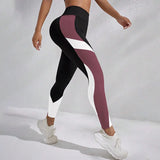 Women's High Waist Color Block Yoga Leggings
