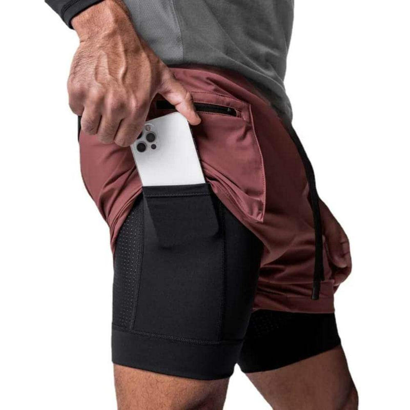 Men's 2-in-1 Gym Shorts, Double-Layer, Quick-Dry - Yoga Essentials Here