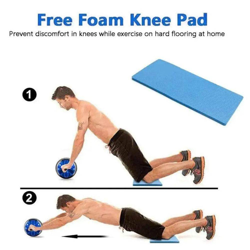 Ab Roller Wheel – Silent Core Trainer with Knee Pad - Yoga Essentials Here