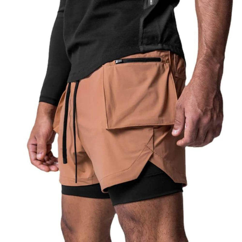 Men's 2-in-1 Gym Shorts, Double-Layer, Quick-Dry - Yoga Essentials Here
